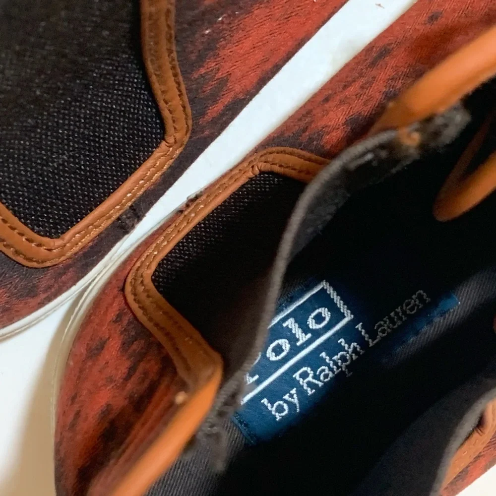 Polo Ralph Lauren Brown and Black High-Top Sneakers